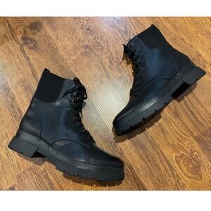 Soul Naturalizer Women's Ozzy Water Resistant Combat Boot Black Size 11W NWOB